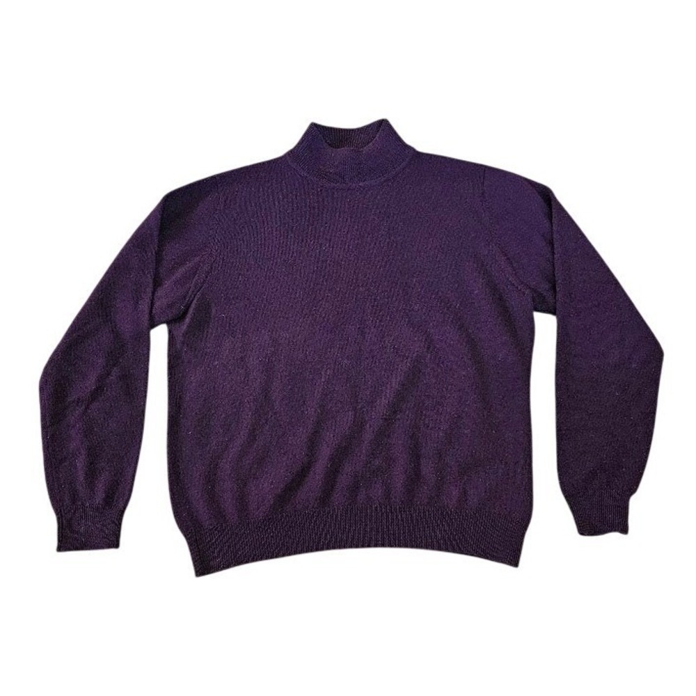 Charter Club Classics Purple Merino Wool Mock Neck Sweater Womens Medium